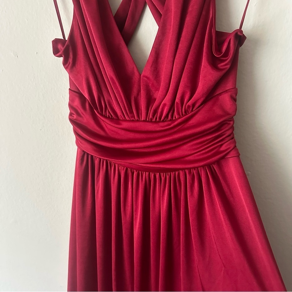 Express Wedding Formal Holiday Party Maxi Gown Dress in Burgundy Red Small NWT - Picture 6 of 12
